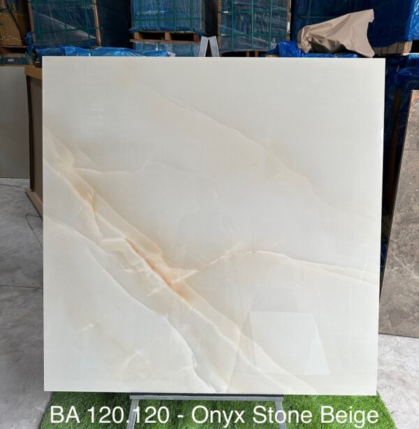 Gạch ốp lát Ấn Độ 120x120cm vân đá xanh vàng Onyx Stone Beige